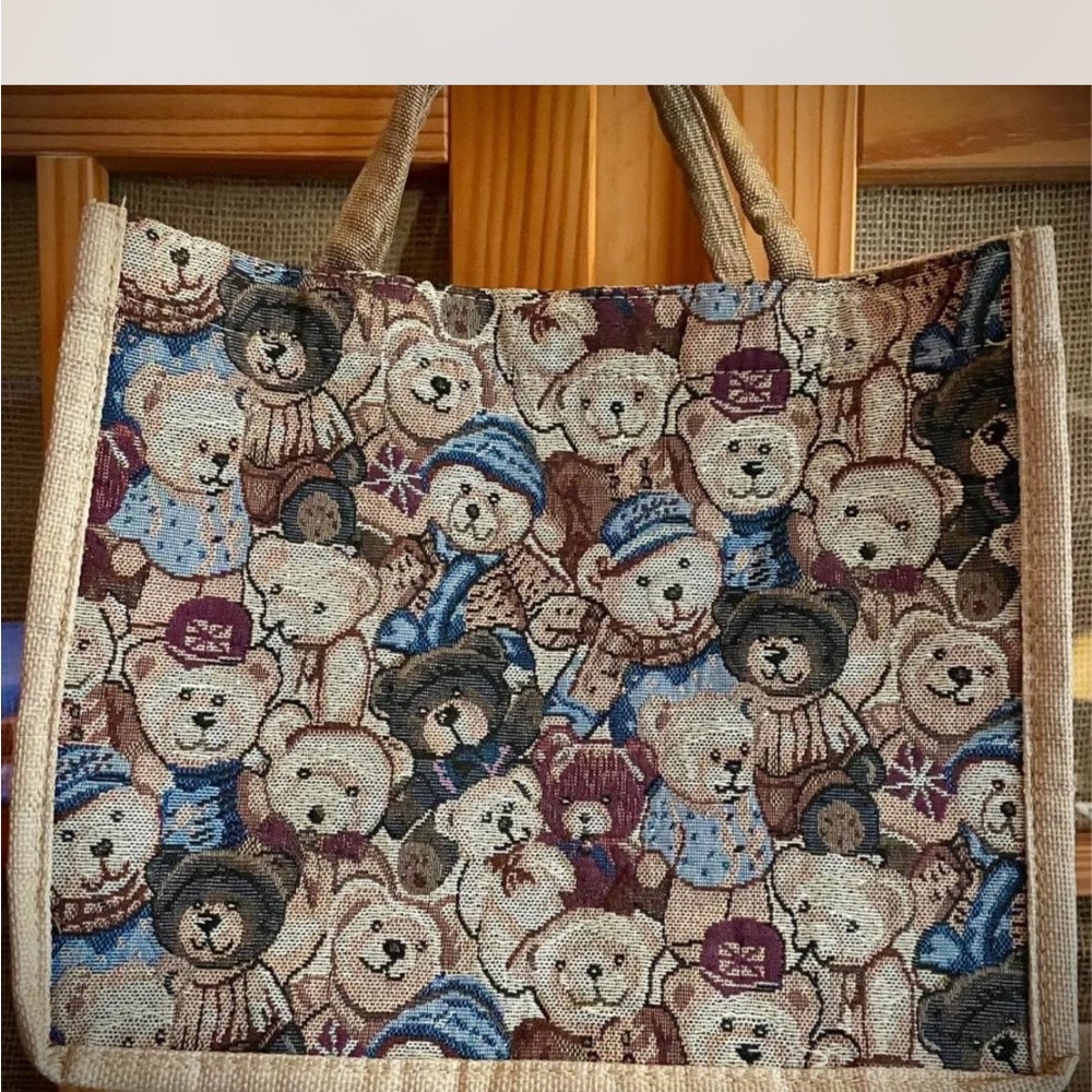 Teddy Bear Tapestry Tote Bag